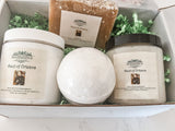 Maid of Orleans Spa Gift Set: Oatmeal, Honey, and Goat's Milk Bliss - Handmade Soap, Body Butter, Bath Bomb, Body Scrub